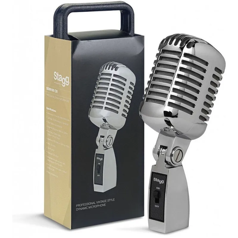 Stagg SDM100 CR Dynamic Vintage 50's Style Microphone Final Sale