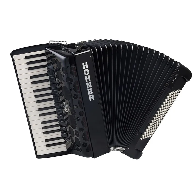 Hohner Amica Forte IV 96 Accordion, Chromatic, Jet Black Must Have
