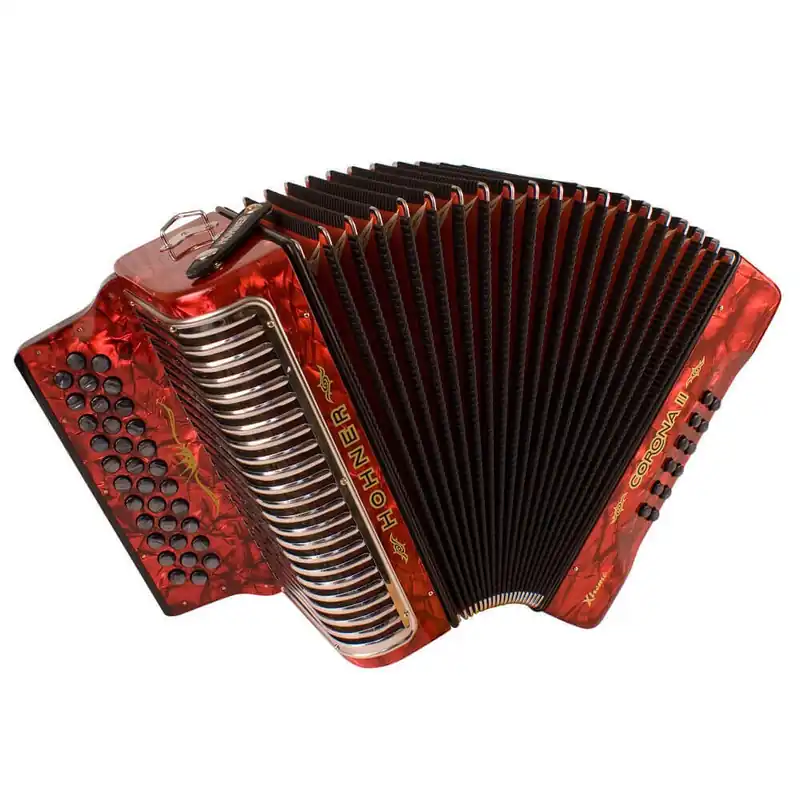 Hohner Corona II Xtreme Accordion, G/C/F, Pearl Red Place Order