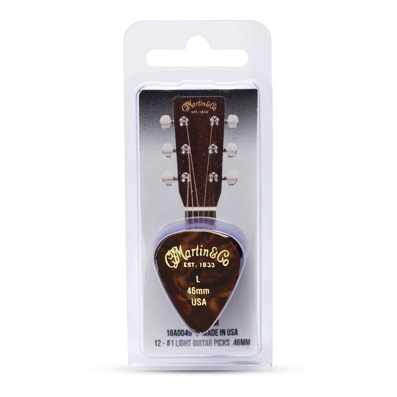 Limited Offer Martin Guitars #2 Guitar Pick 12-Pack, Light .46mm, 18A0049 Celluloid Faux Tortoise
