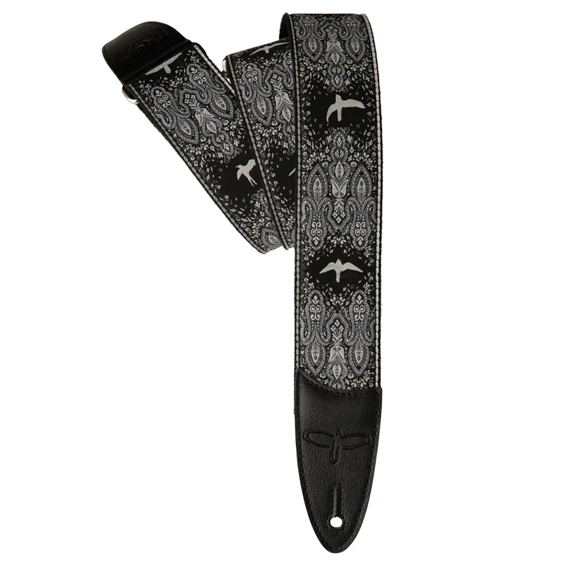 PRS Paul Reed Smith 2Custom Jacquard Birds Fleur Guitar Strap, Charcoal Certified