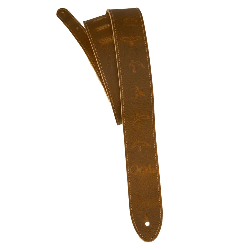 PRS Paul Reed Smith 2Reversible Garment Leather & Suede Guitar Strap, Birds, Tan Best Seller