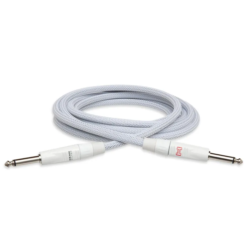 Hosa HGTR-015LE Limited Edition Pro Guitar Cable, REAN Straight to Same, White, 15-Foot Sale