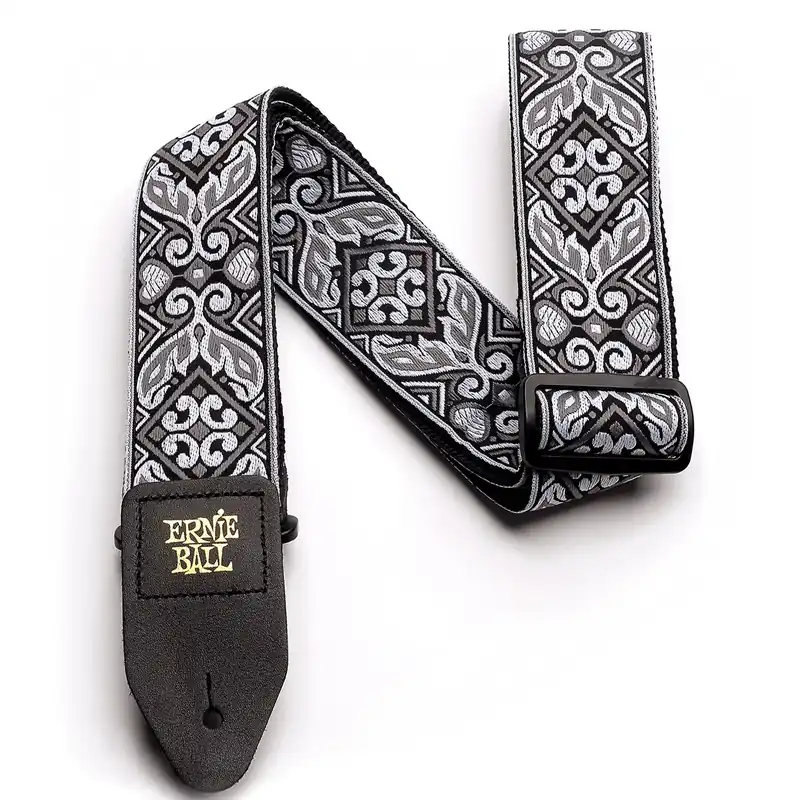 Ernie Ball Classic Jacquard Woven Guitar / Bass Strap, Tribal Silver Warranty Included