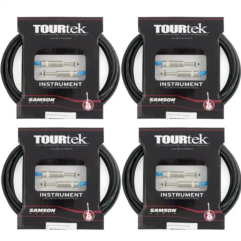 4-Pack of Tourtek TI3 1/4Instrument Cables, 3ft, Straight-Straight Connectors Wholesale