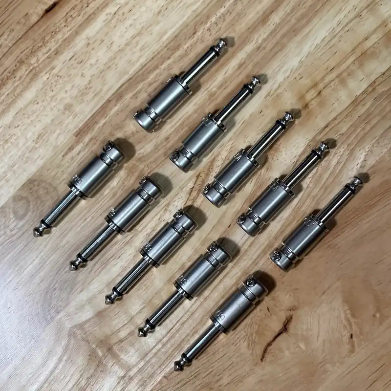 10-Pack Square Plug SPS6M Short-Body 1/4-Inch Straight TS Connector, Nickel Buy Direct