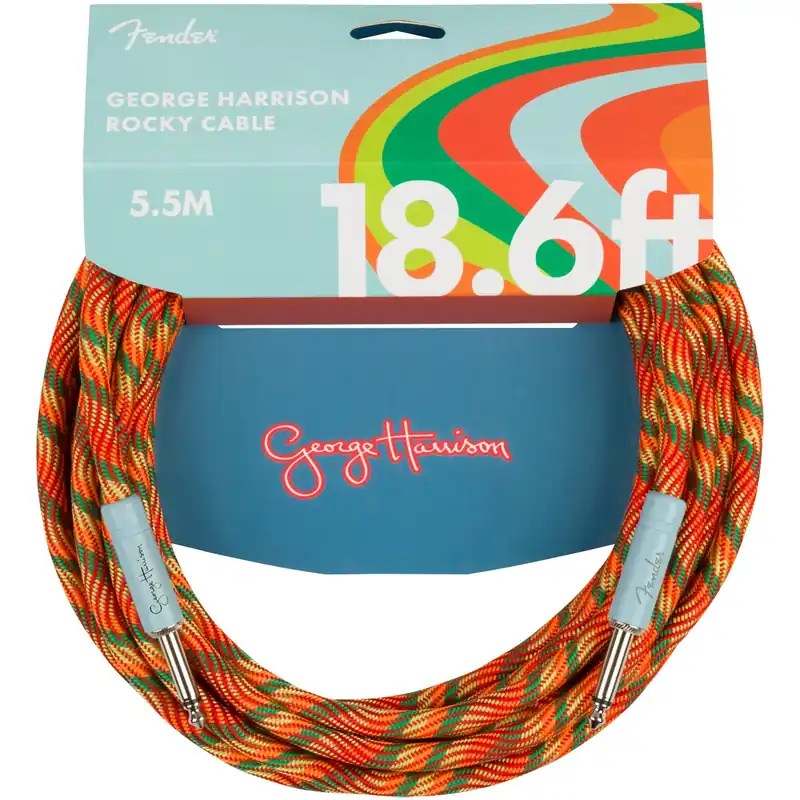 Brand New Fender George Harrison Rocky Instrument Cable, 18.6', Straight-Straight