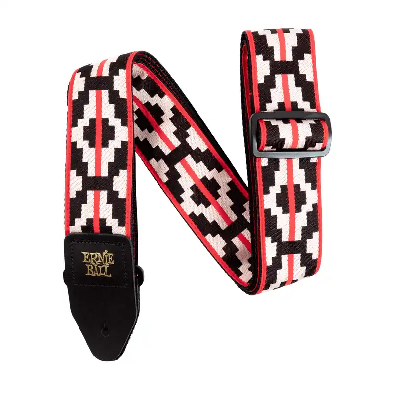 Low Price Ernie Ball 5322 Classic Jacquard Guitar Strap, 41 -72Long, Ristra Red