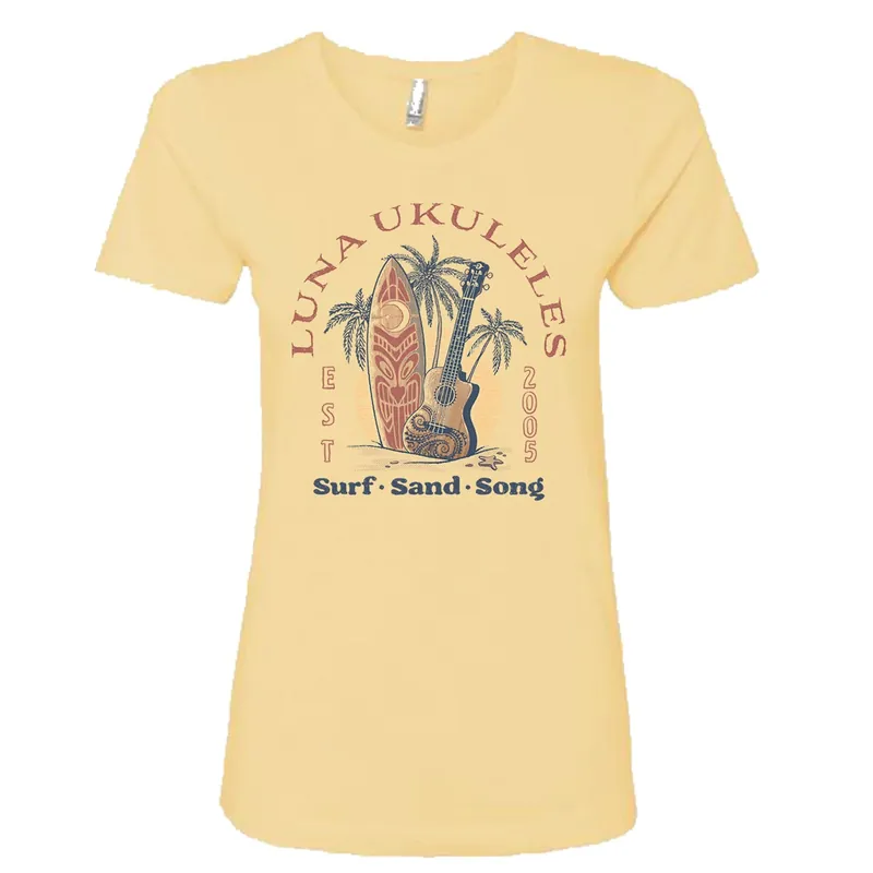 Warranty Included Luna Guitars Ladies Luna Ukes T-Shirt, Banana Yellow, Ladies M