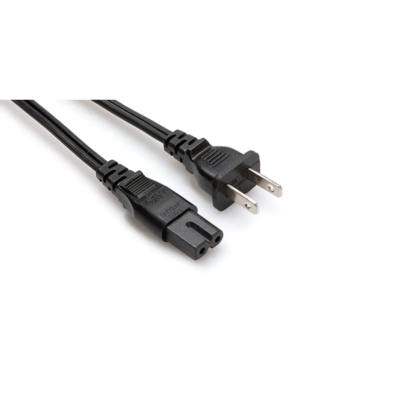 Hosa PWP-461 IEC C7 Polarized to NEMA 1-15P (Square-Round Plug), 8ft Brand New