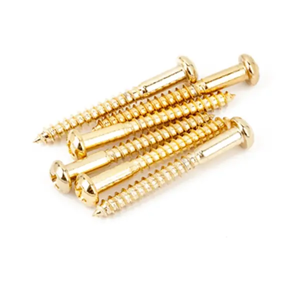 6-Pack Fender Vintage-Style Stratocaster Guitar Bridge Mounting Screws, Gold Reduced Price