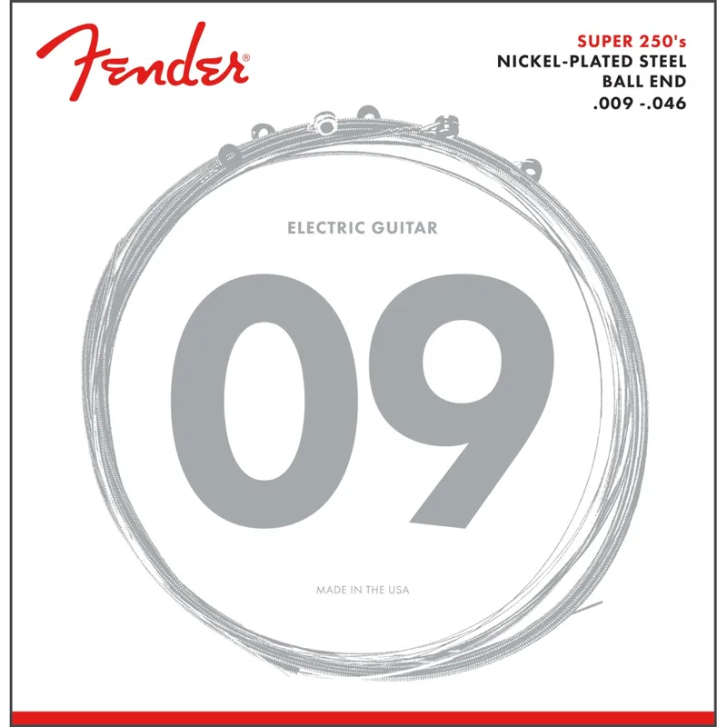 Exclusive Fender 250LR Super 250 Guitar Strings, Nickel Plated Steel, 9-46
