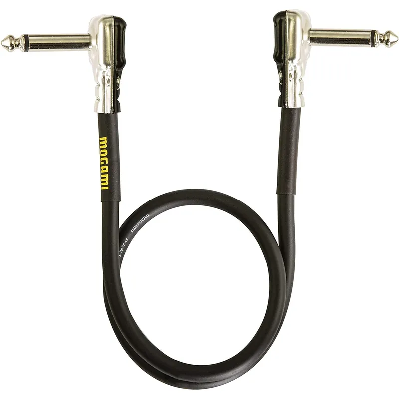Mogami Gold Instrument PRR Pancake Style Dual Right-Angle Cable, 1.5' (18'') Money Back Guarantee