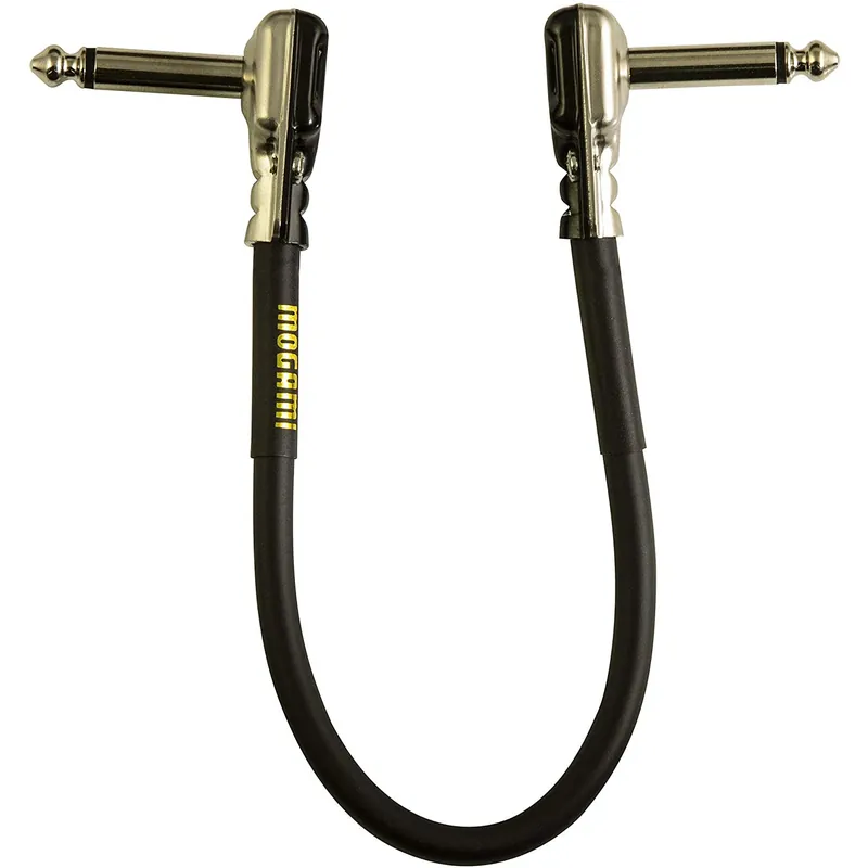 Mogami Gold Instrument PRR Pancake Right Angle Guitar Effects Pedal Patch Cable, 10 Genuine