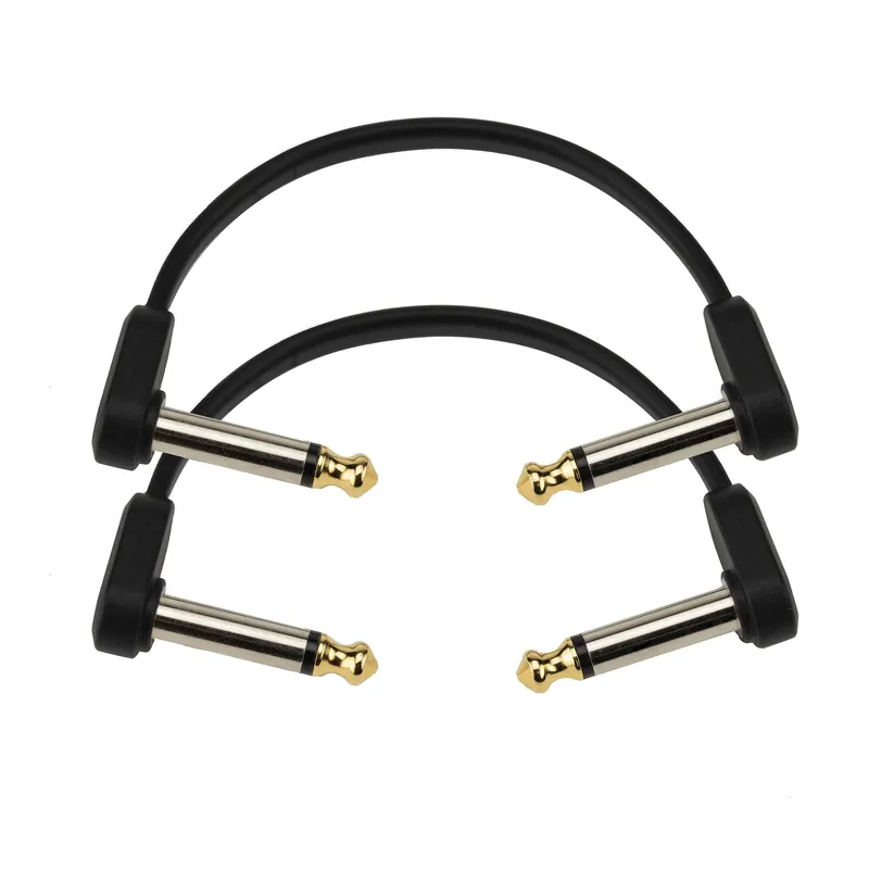 Top Pick D'Addario PW-FPRR-204 Angled Flat Patch Cable for Guitar Effects Pedalboards, 4 , Twin Pack