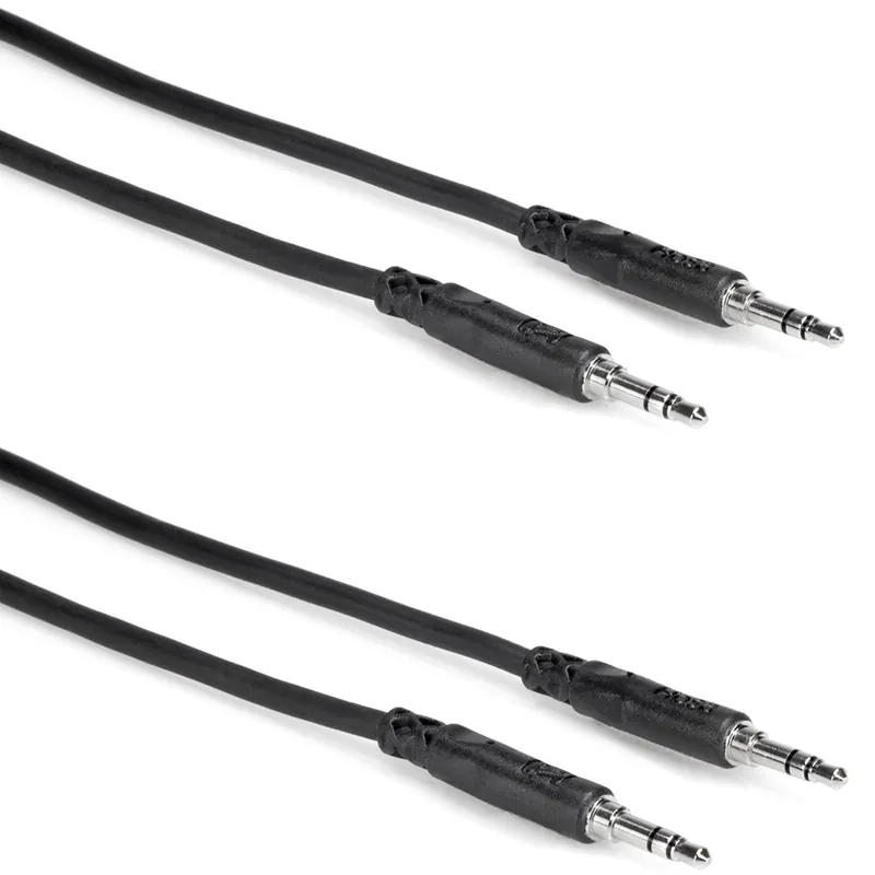 2-Pack of Hosa CMM-105 Stereo Interconnect Cable 3.5 mm TRS to Same, 5 ft Instant Buy