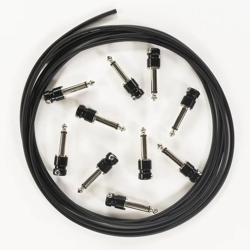 10-Pack SquarePlug SPS4BK Compact Soldered Straight 1/4'' Plug, Black w/ 10ft Mogami W2314 Cable Limited Offer