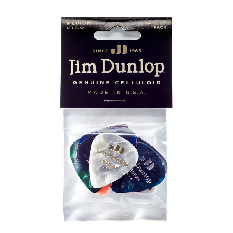 Direct From Manufacturer Dunlop Celluloid Pick Variety Pack of 12 Guitar Picks