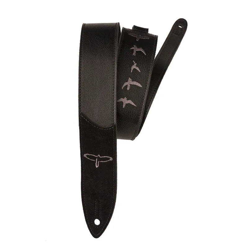 PRS Paul Reed Smith ACC-3166 2Leather Guitar Strap, Embroidered Bird Design, Black Bulk Order