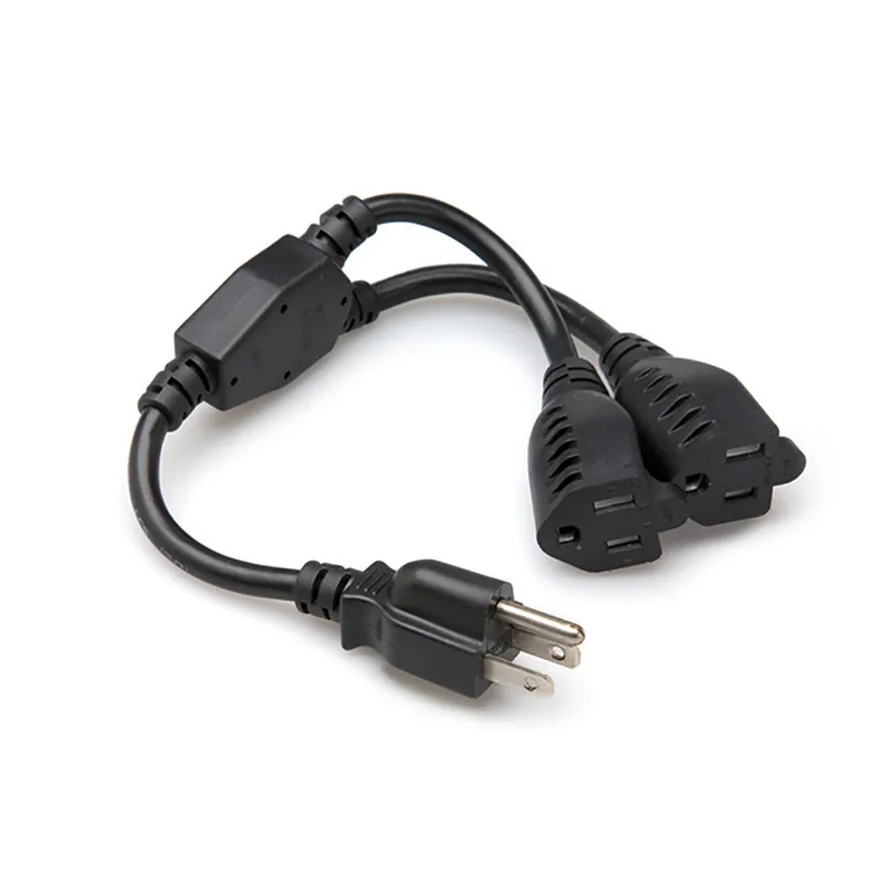 Hosa YAC-406 Power Extension Y Cable, Dual NEMA 5-15R to NEMA 5-15P, 14 AWG x 3 OFC Super Sale