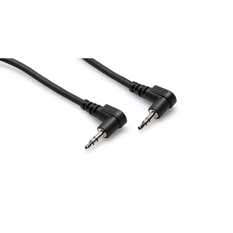 Crafted Hosa CMM-100.8RR Stereo Interconnect, Right-angle 3.5 mm TRS to Same, 8 in