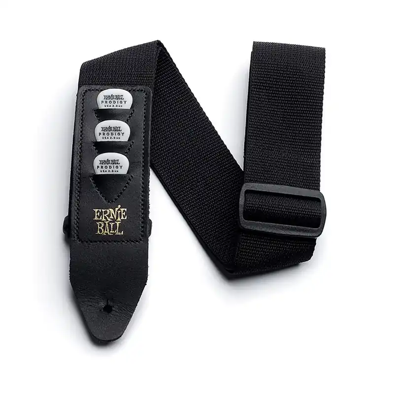 Exclusive Offer Ernie Ball 4039 Pickholder Guitar Bass Strap, Black