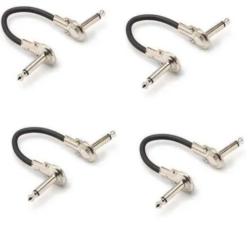 4 pack Hosa IRG-101 1 Ft Guitar Patch Cable Right Angle 1/4TS to Same NEW New Arrival