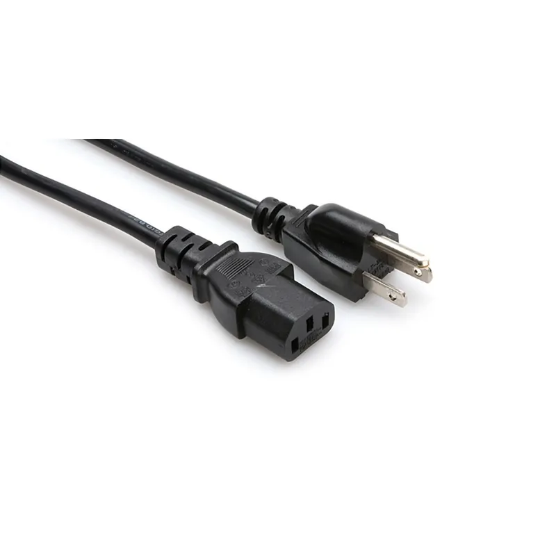 Direct From Manufacturer Hosa PWC-148 Power Cord, 18 AWG, IEC C13 to NEMA 5-15P (8 ft)
