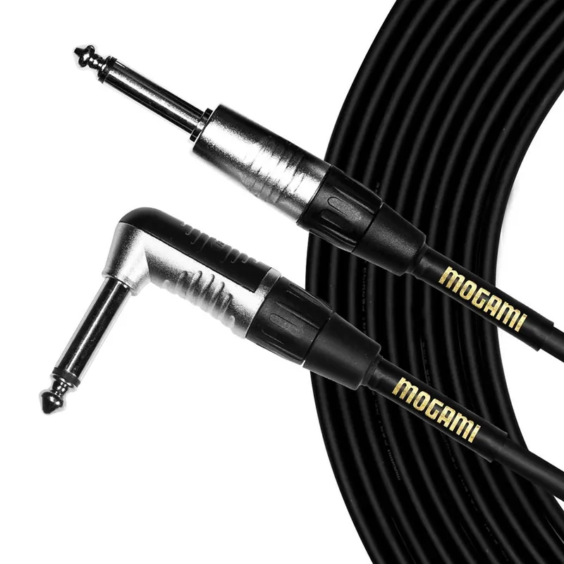 Mogami CorePlus Cable, 1/4TS to Same, Straight to Right-Angle - 10 ft Viral