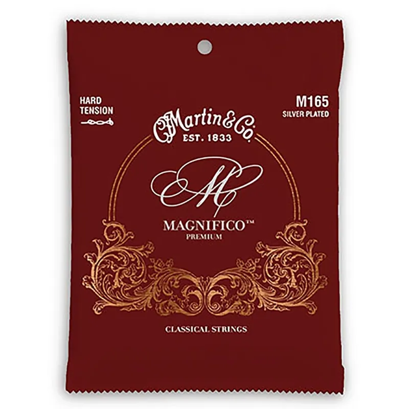 Martin M165 Magnifico Premium Classical Guitar Strings, Hard Tension, Plain End Genuine