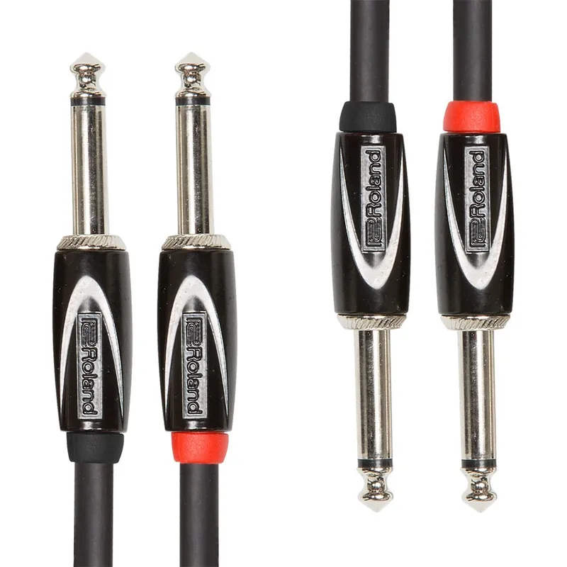 Roland Black Series Dual 1/4TS to Same Interconnect Cable - 15 ft Free Shipping