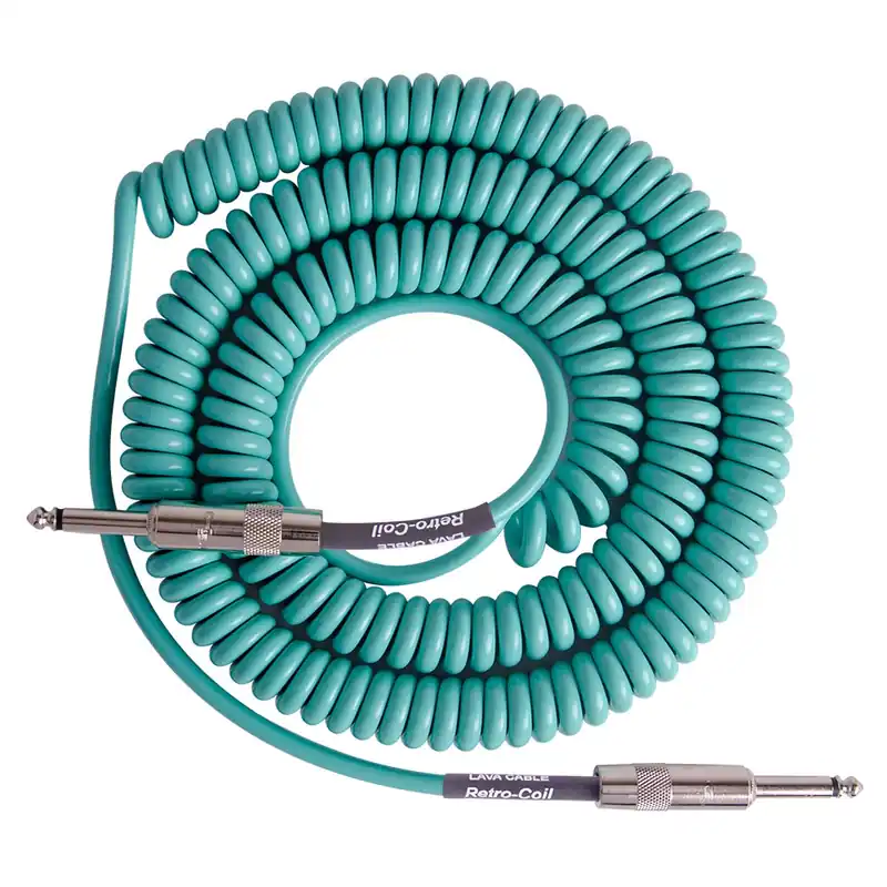 Lava Cable LCRCSG Retro Coil 20' Straight Instrument Cable - Surf Green Fast Shipping