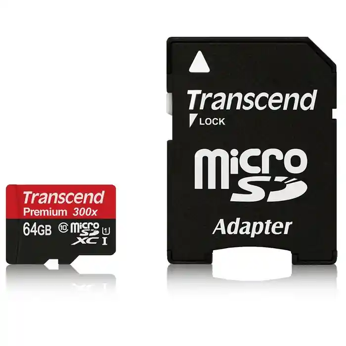Transcend 64GB Class 10 microSDHC UHS-I SD Memory Card with Adapter Free Delivery