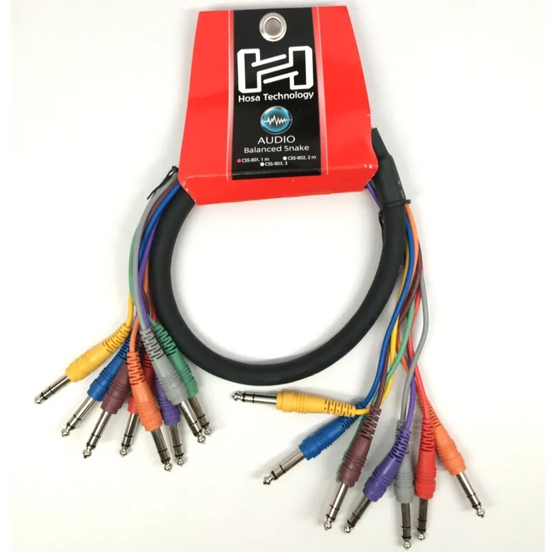 Exclusive Hosa CSS-801 Balanced Snake 1/4 in TRS to Same (3ft; 1m)