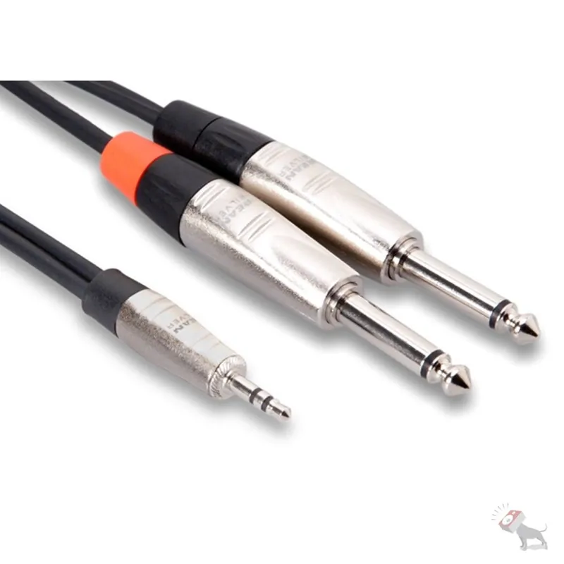 Hosa HMP-006Y Pro Stereo Breakout, REAN 3.5 mm TRS to Dual 1/4 in TS, 6 ft Weekend Sale