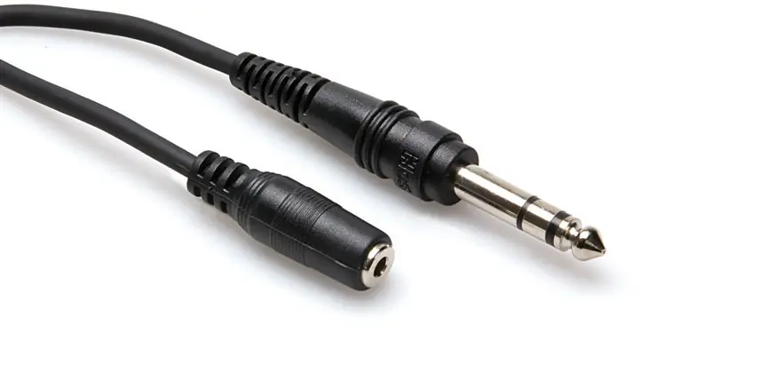 Modern Hosa 4 pack of Headphone Adaptor Cable, 3.5 mm TRS to 1/4 in TRS, 10 ft MHE-310