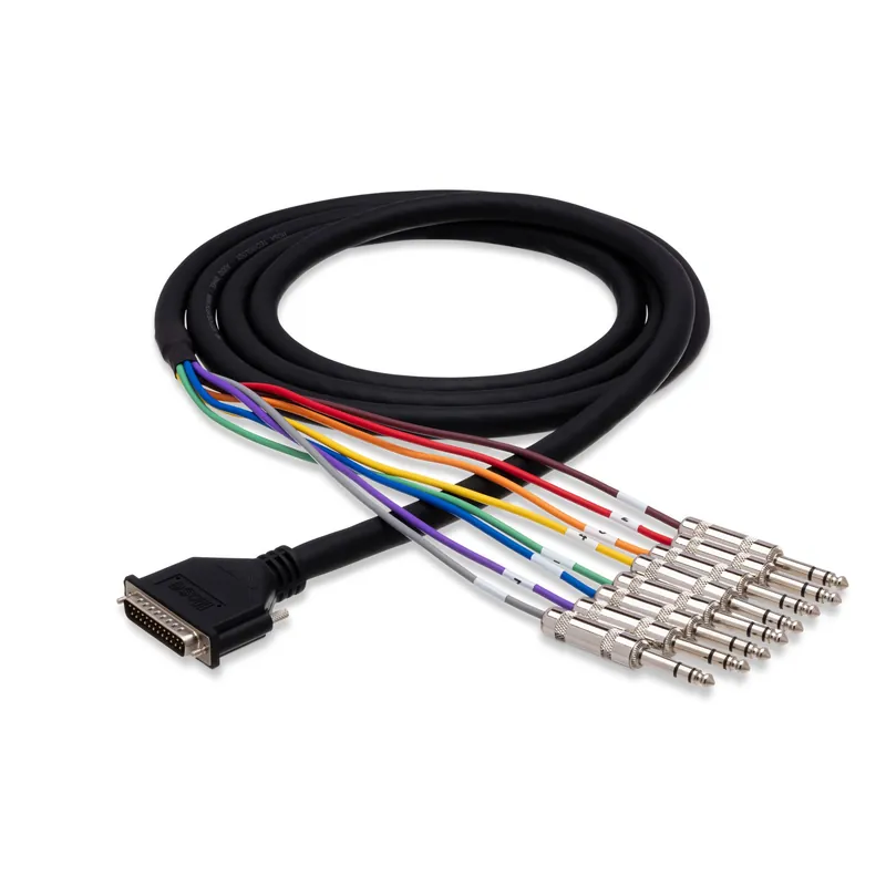 Luxury Hosa DTP-802 Balanced Snake, DB25 to 1/4TRS, 2m / 6.6' ft