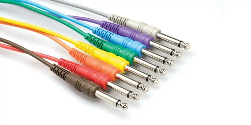 Hosa 2 pack Unbalanced Patch Bay Cables Set 1/4 in to same TS 8 pc 3 ft CPP-890 Bulk Order