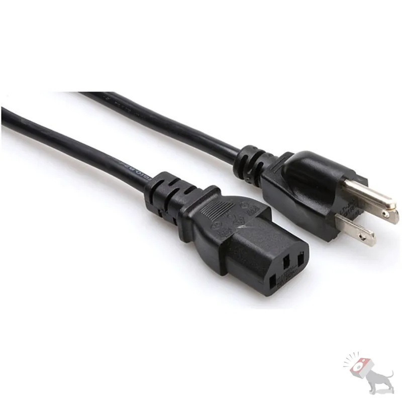 Certified Hosa Technology 1.5ft PWC-141.5 IEC C13 to NEMA 5-15P Power Cable PWC141.5