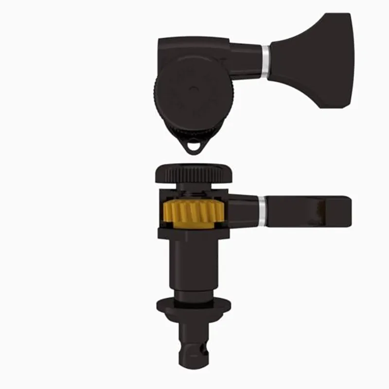 Hipshot 6GL0B-21 Grip-Lock Open Guitar Tuning Machine, 21mm, Bass Side, Black Time-Limited