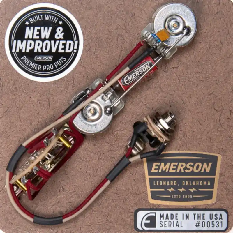 Emerson Custom Telecaster 3-Way Reverse Control Layout Prewired Guitar Wiring Harness Kit, 250K Pots Best Choice