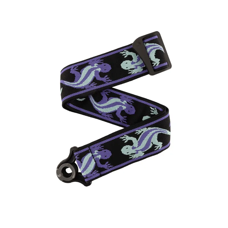 D'Addario Vintage Strap Collection Auto Lock Locking Guitar Strap, Teal Lizards Authentic