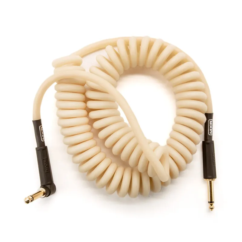 Genuine MXR 15-Foot Coil Guitar Instrument Cable, Glo, Straight to Right Angle