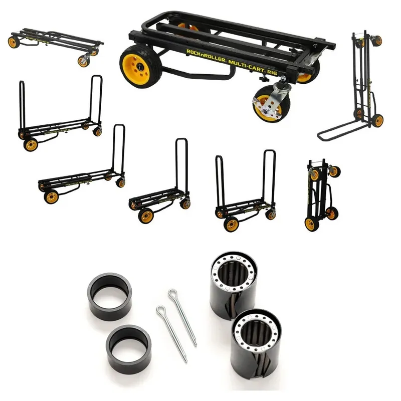 Rock N Roller R16RT Max Wide 8-in-1 Folding Multi-Cart & Dolly w/ Steel Roller Bearing Wheel Upgrade Kit Handmade