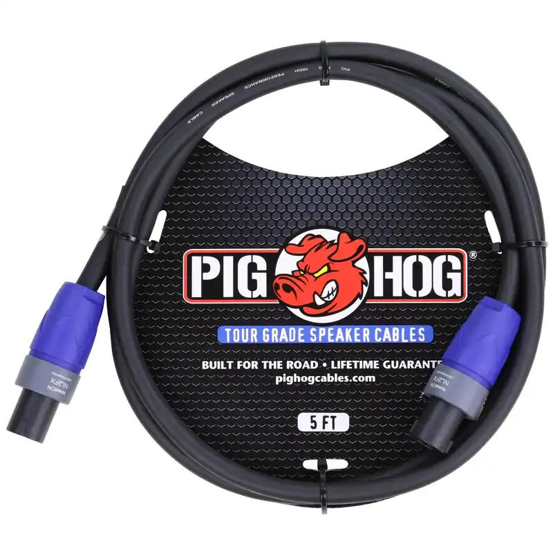 New Release Pig Hog PHSC5SPK 14 Gauge Wire Speaker Cable, 5-Foot, Speakon to Speakon