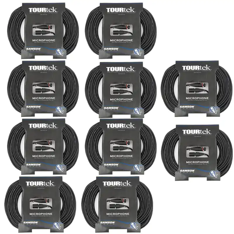 10-Pack of Tourtek TM50 XLRM-XLRF XLR Microphone Cables, 50ft Top Rated