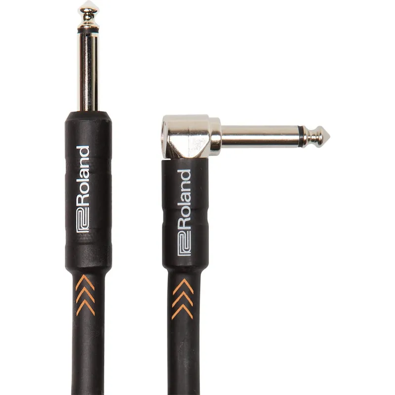 Roland RIC-B15A Black Series 1/4-Inch Instrument Cable, Straight to Right-Angle, 15ft Popular