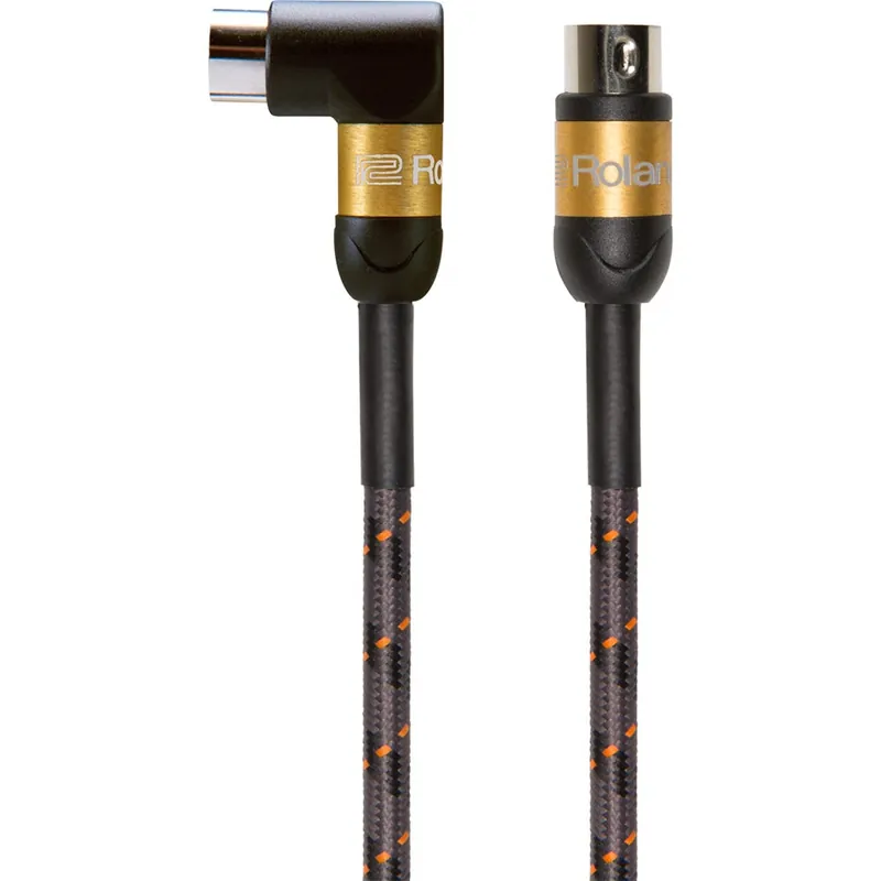 Roland RMIDI-G5A Gold Series MIDI Cable, Right-Angle to Straight, 5ft Next Day Delivery