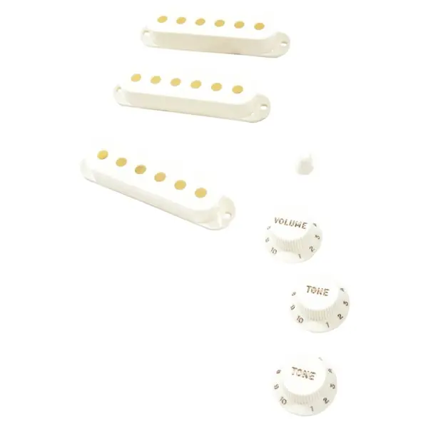 Fender Knobs & Covers Accessory Kit, Pure Vintage '60s Stratocaster, Vintage White Budget