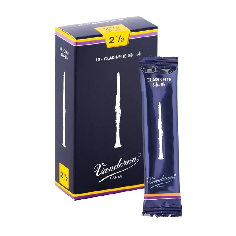 Vandoren CR1025 Bb Clarinet Traditional Reeds, Strength #2.5, Box of 10 Handmade